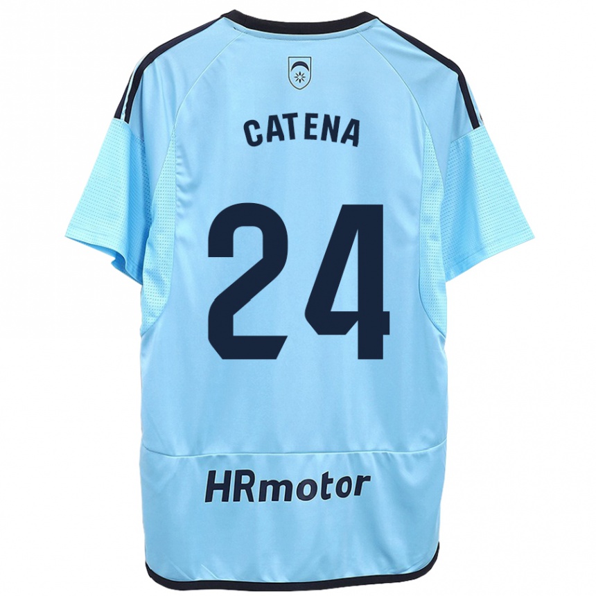 Mujer Fútbol Camiseta Alejandro Catena #24 Azul 2ª Equipación 2023/24 Perú