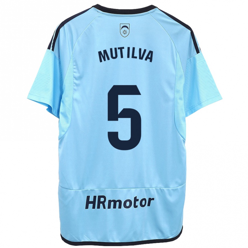 Mujer Fútbol Camiseta Christian Mutilva #5 Azul 2ª Equipación 2023/24 Perú