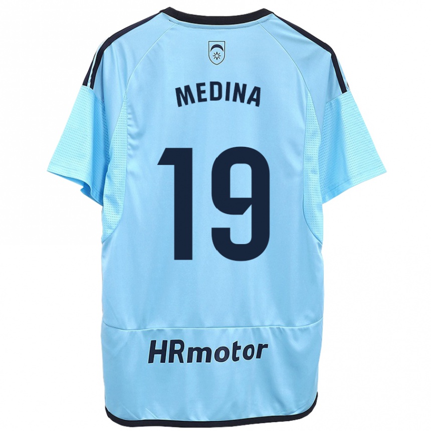 Mujer Fútbol Camiseta Arantxa Medina Torreblanca #19 Azul 2ª Equipación 2023/24 Perú