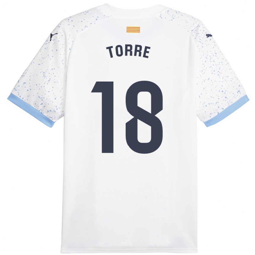 Mujer Fútbol Camiseta Pablo Torre #18 Blanco 2ª Equipación 2023/24 Perú