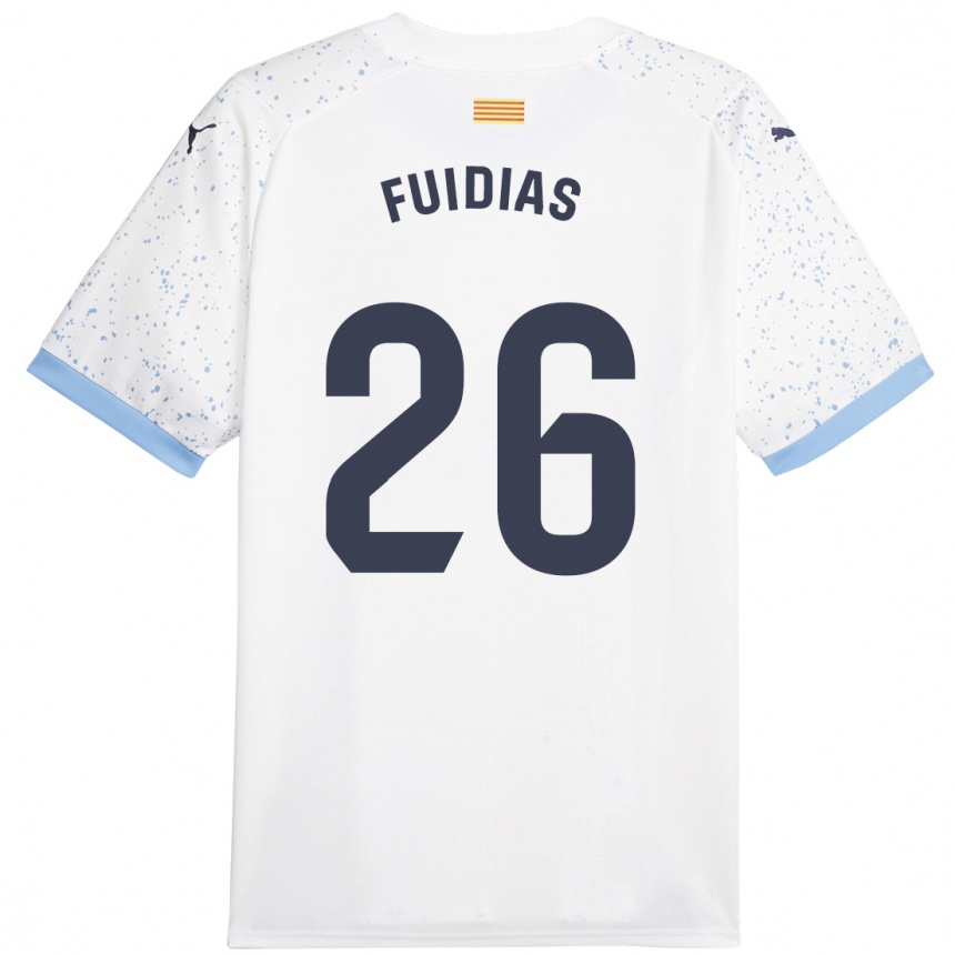 Mujer Fútbol Camiseta Toni Fuidias #26 Blanco 2ª Equipación 2023/24 Perú