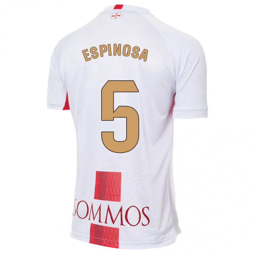 Mujer Fútbol Camiseta Diego Espinosa #5 Blanco 2ª Equipación 2023/24 Perú