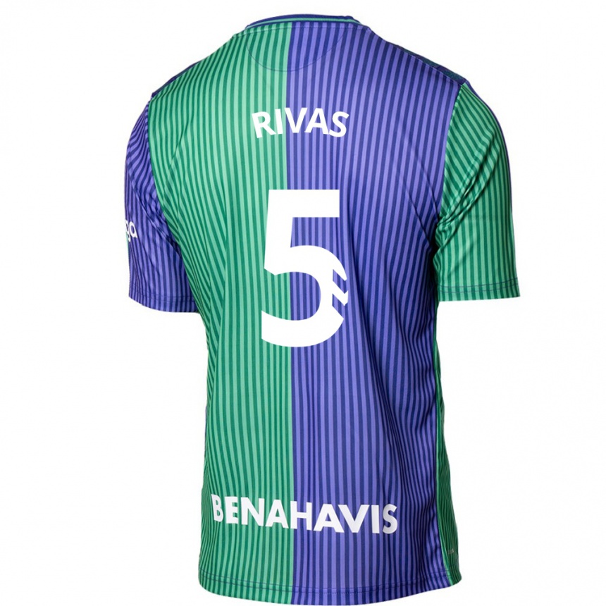 Mujer Fútbol Camiseta Juande Rivas #5 Verde Azul 2ª Equipación 2023/24 Perú