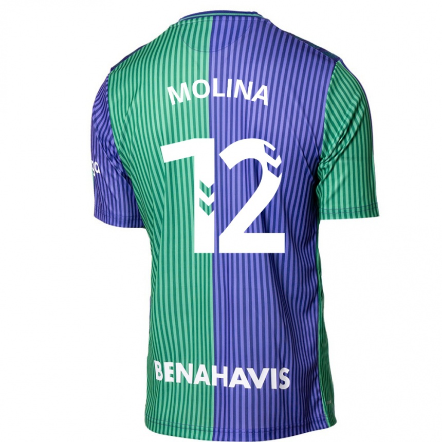 Mujer Fútbol Camiseta Manu Molina #12 Verde Azul 2ª Equipación 2023/24 Perú