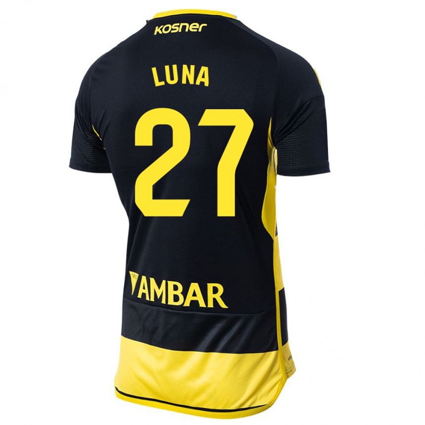 Mujer Fútbol Camiseta Marcos Luna #27 Negro Amarillo 2ª Equipación 2023/24 Perú