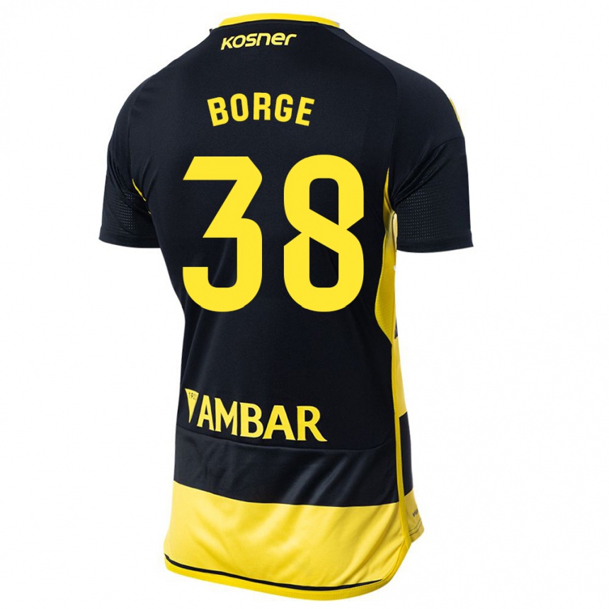 Mujer Fútbol Camiseta Andrés Borge #38 Negro Amarillo 2ª Equipación 2023/24 Perú