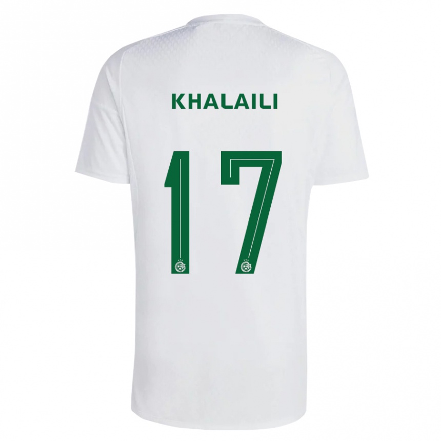 Mujer Fútbol Camiseta Iyad Khalaili #17 Verde Azul 2ª Equipación 2023/24 Perú