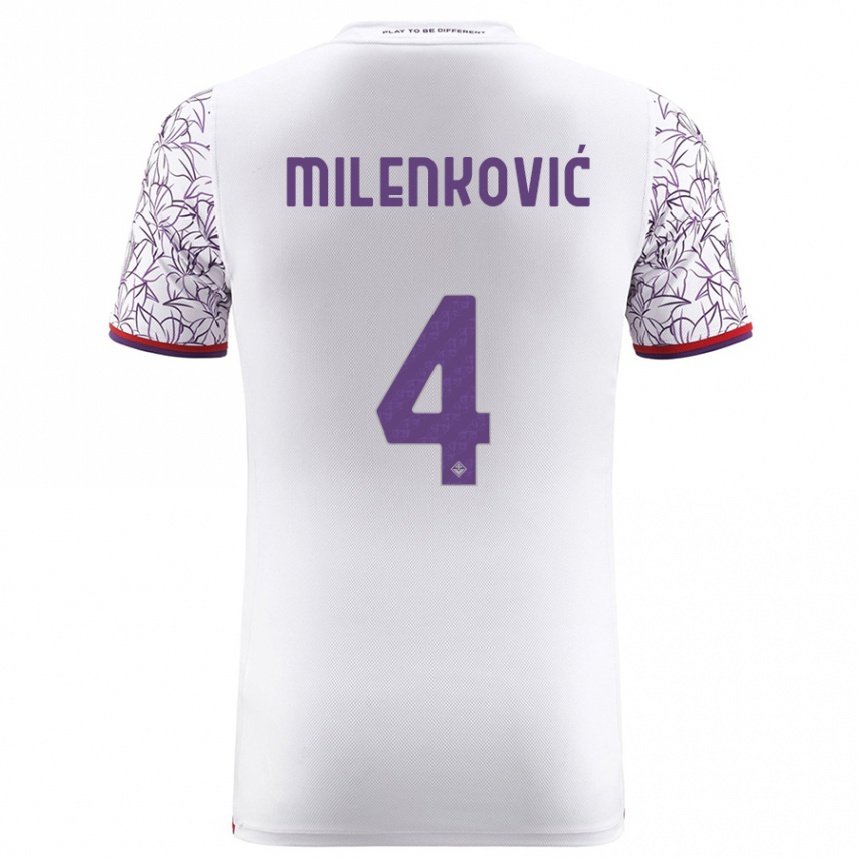 Mujer Fútbol Camiseta Nikola Milenković #4 Blanco 2ª Equipación 2023/24 Perú