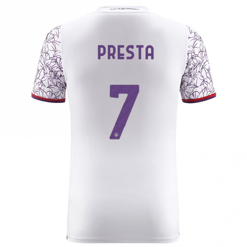 Mujer Fútbol Camiseta Francesco Presta #7 Blanco 2ª Equipación 2023/24 Perú