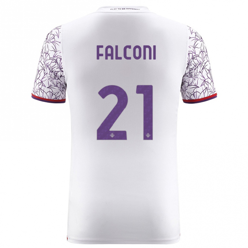 Mujer Fútbol Camiseta Niccolò Falconi #21 Blanco 2ª Equipación 2023/24 Perú