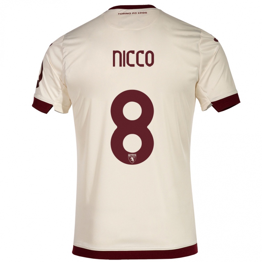 Mujer Fútbol Camiseta Giada Nicco #8 Champán 2ª Equipación 2023/24 Perú