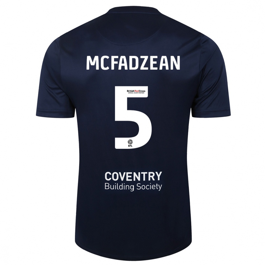 Mujer Fútbol Camiseta Kyle Mcfadzean #5 Rojo Azul Marino 2ª Equipación 2023/24 Perú