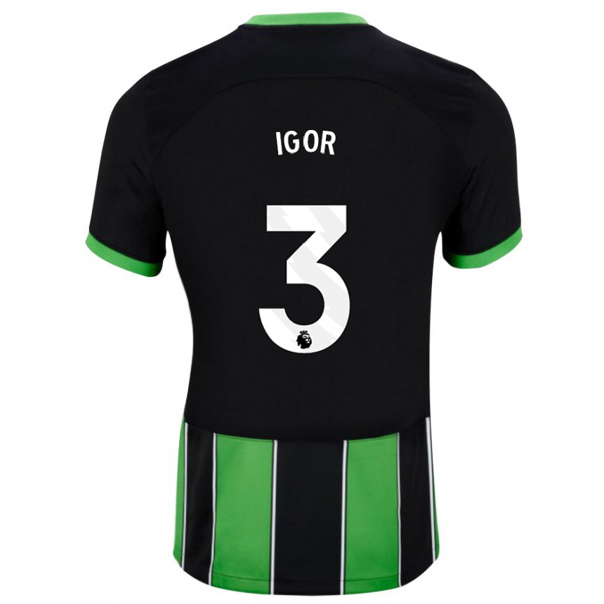 Mujer Fútbol Camiseta Igor #3 Verde Negro 2ª Equipación 2023/24 Perú