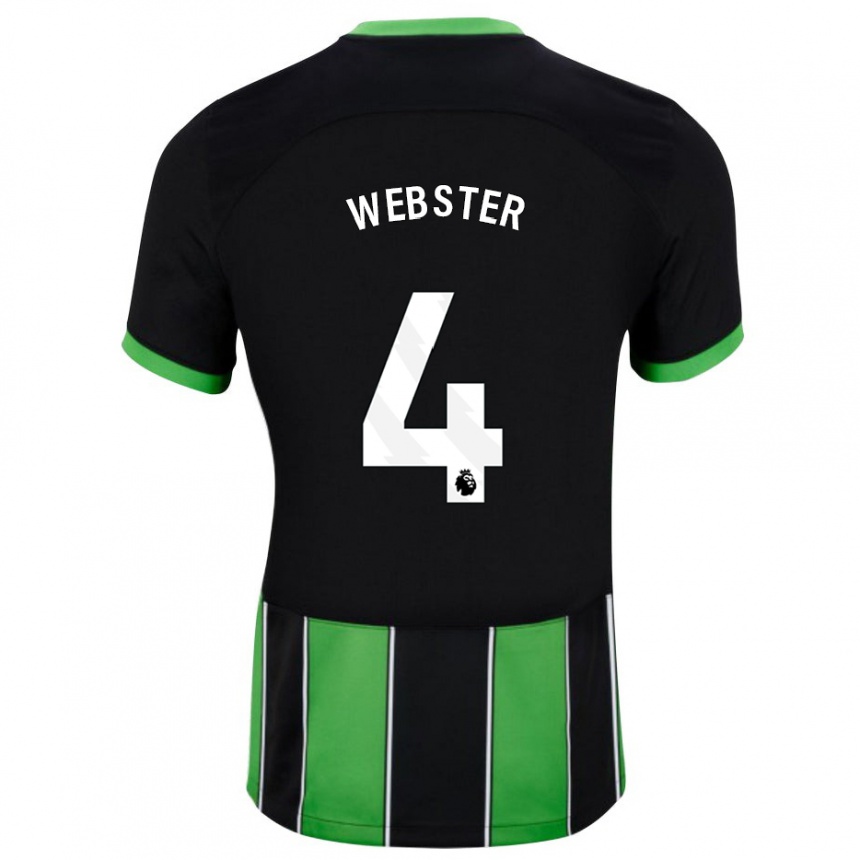 Mujer Fútbol Camiseta Adam Webster #4 Verde Negro 2ª Equipación 2023/24 Perú