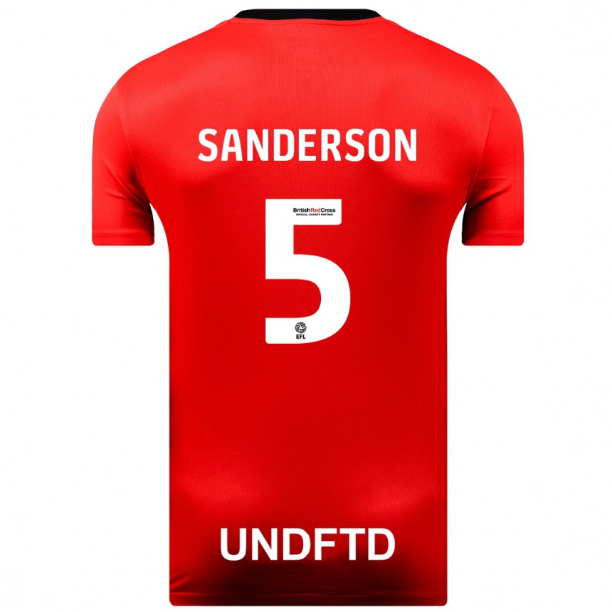 Mujer Fútbol Camiseta Dion Sanderson #5 Rojo 2ª Equipación 2023/24 Perú