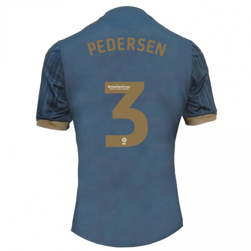 Mujer Fútbol Camiseta Kristian Pedersen #3 Verde Azulado Oscuro 2ª Equipación 2023/24 Perú