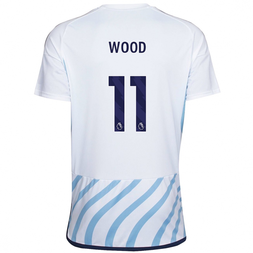 Mujer Fútbol Camiseta Chris Wood #11 Blanco Azul 2ª Equipación 2023/24 Perú