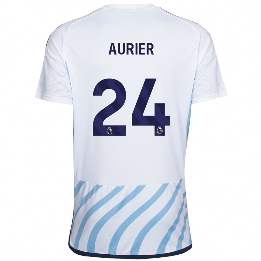 Mujer Fútbol Camiseta Serge Aurier #24 Blanco Azul 2ª Equipación 2023/24 Perú