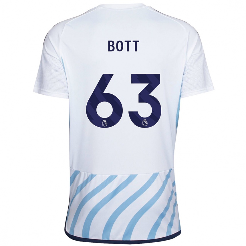 Mujer Fútbol Camiseta Aaron Bott #63 Blanco Azul 2ª Equipación 2023/24 Perú