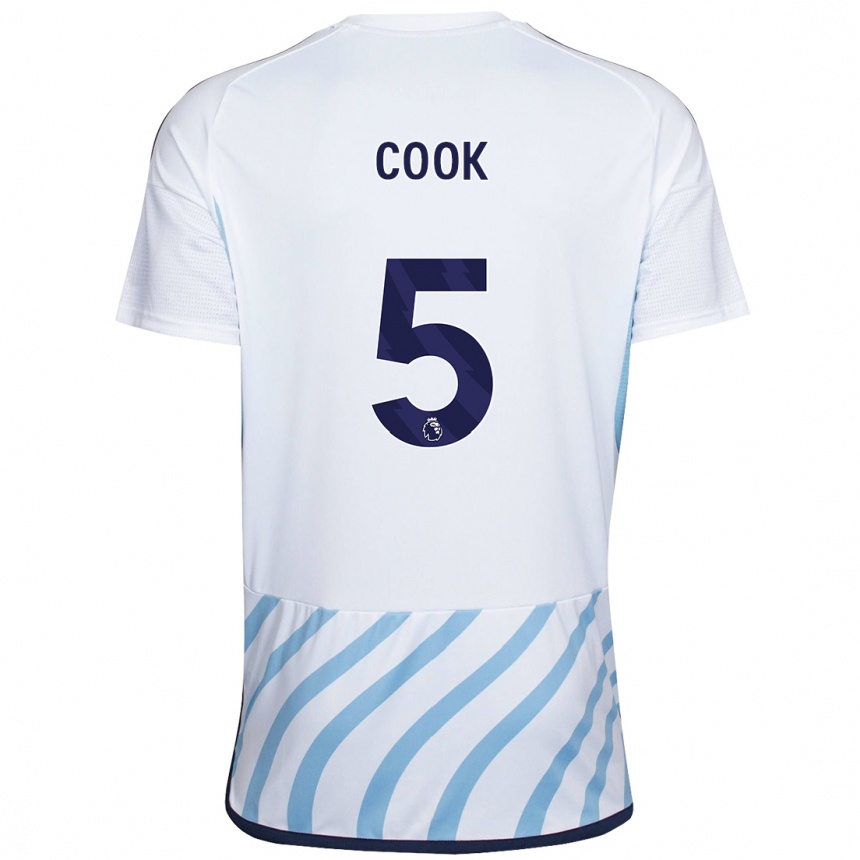 Mujer Fútbol Camiseta Olivia Cook #5 Blanco Azul 2ª Equipación 2023/24 Perú