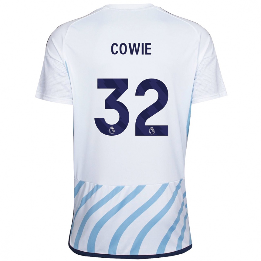 Mujer Fútbol Camiseta Abi Cowie #32 Blanco Azul 2ª Equipación 2023/24 Perú