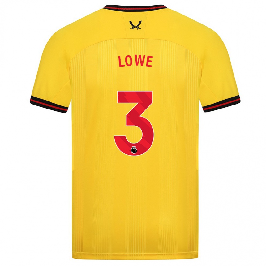 Mujer Fútbol Camiseta Max Lowe #3 Amarillo 2ª Equipación 2023/24 Perú