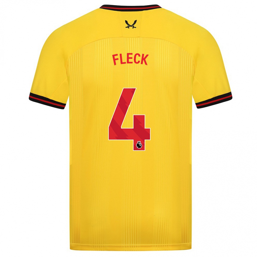 Mujer Fútbol Camiseta John Fleck #4 Amarillo 2ª Equipación 2023/24 Perú