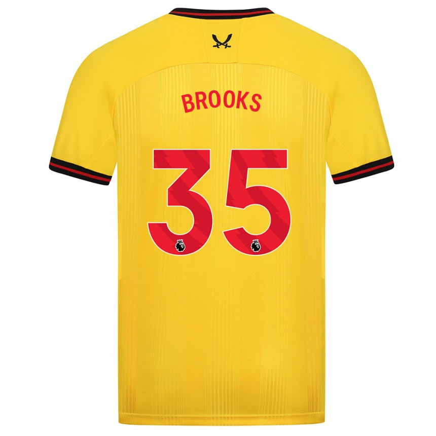 Mujer Fútbol Camiseta Andre Brooks #35 Amarillo 2ª Equipación 2023/24 Perú