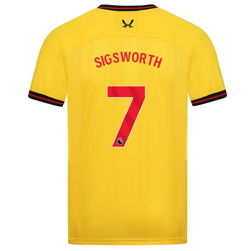 Mujer Fútbol Camiseta Jess Sigsworth #7 Amarillo 2ª Equipación 2023/24 Perú