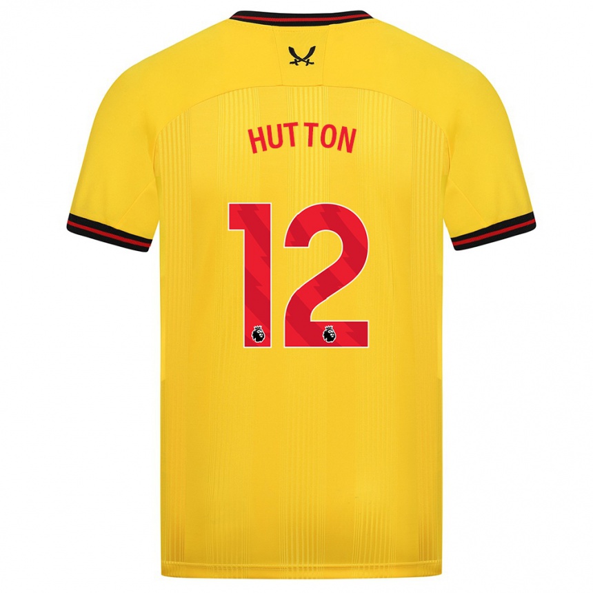 Mujer Fútbol Camiseta Jodie Hutton #12 Amarillo 2ª Equipación 2023/24 Perú