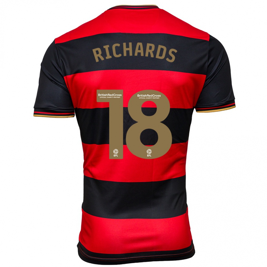 Mujer Fútbol Camiseta Taylor Richards #18 Negro Rojo 2ª Equipación 2023/24 Perú