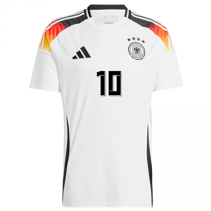 Niño Fútbol Camiseta Alemania Jamal Musiala #10 Blanco 1ª Equipación 24-26 Perú