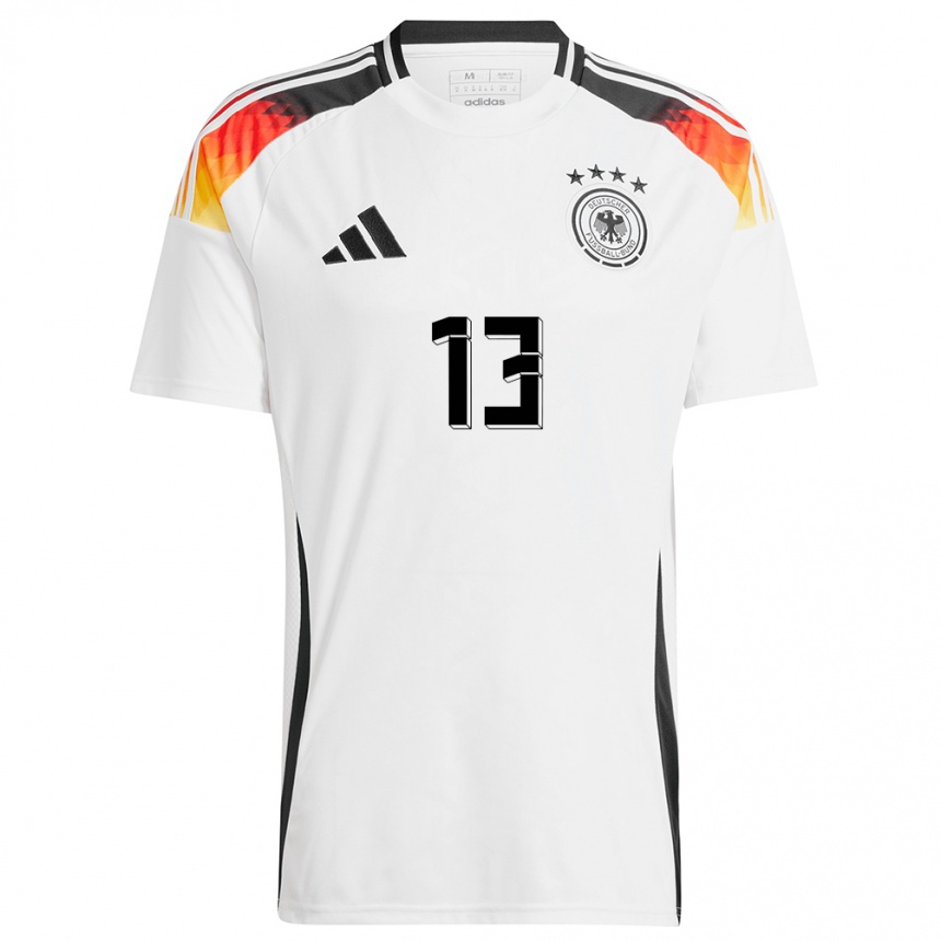 Niño Fútbol Camiseta Alemania Thomas Muller #13 Blanco 1ª Equipación 24-26 Perú