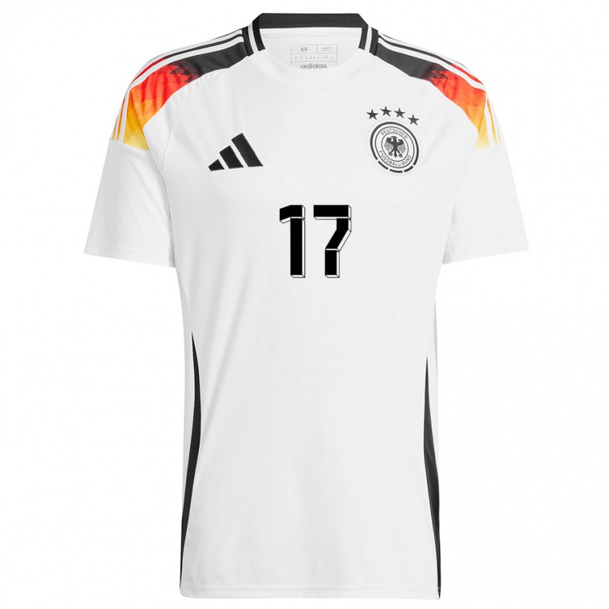 Niño Fútbol Camiseta Alemania Florian Wirtz #17 Blanco 1ª Equipación 24-26 Perú