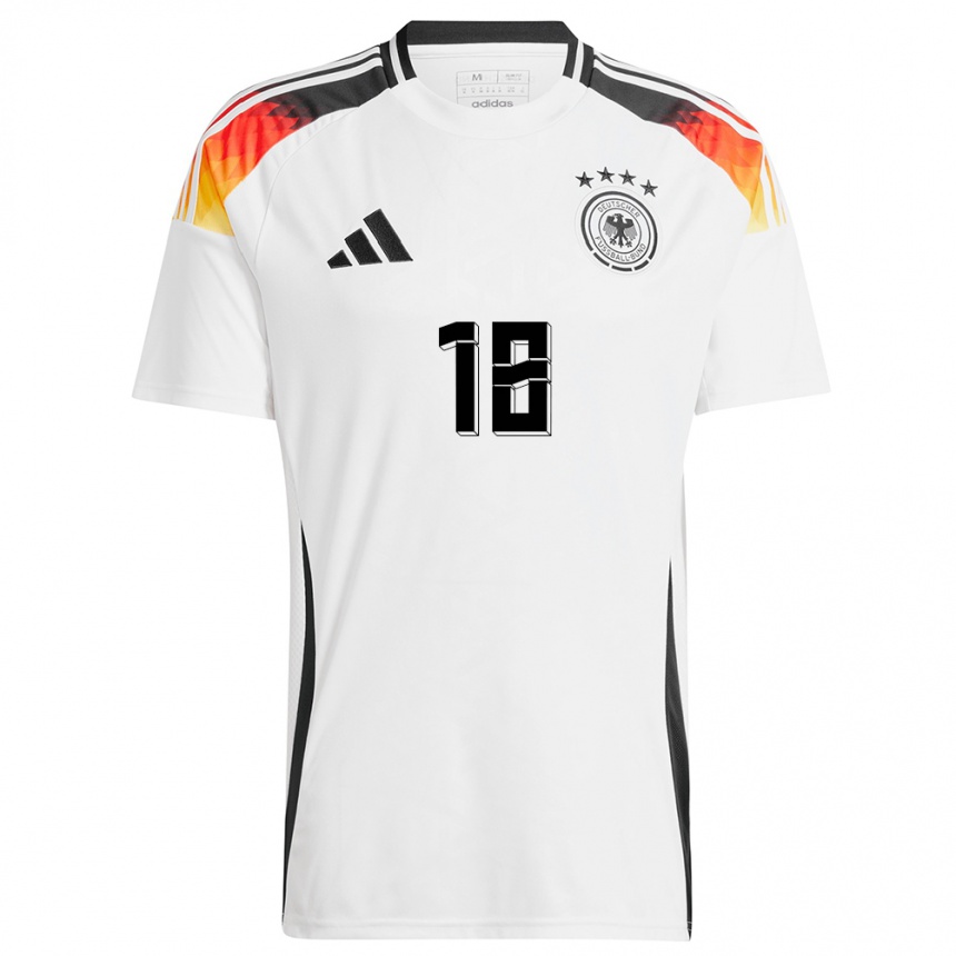 Niño Fútbol Camiseta Alemania Melanie Leupolz #18 Blanco 1ª Equipación 24-26 Perú