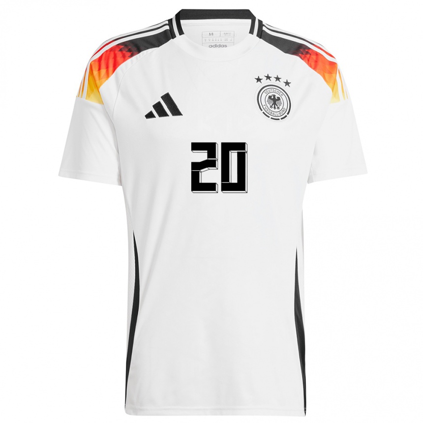 Niño Fútbol Camiseta Alemania Lazar Samardzic #20 Blanco 1ª Equipación 24-26 Perú