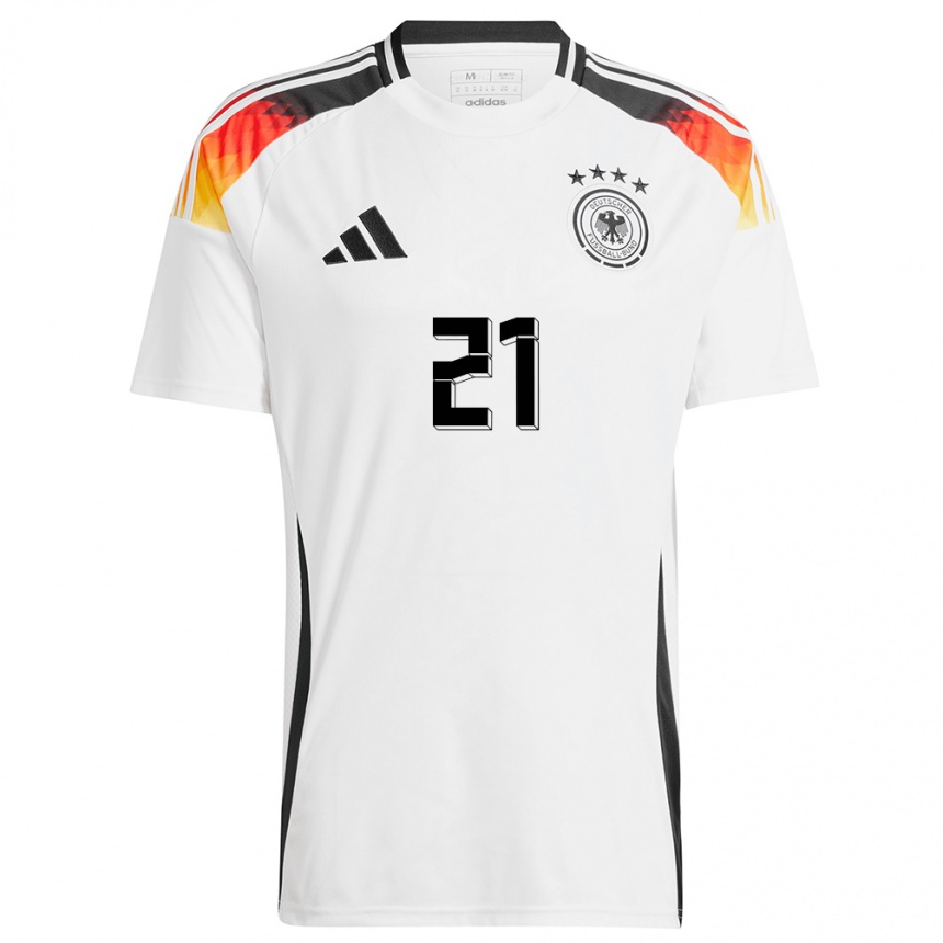 Niño Fútbol Camiseta Alemania Ilkay Gundogan #21 Blanco 1ª Equipación 24-26 Perú