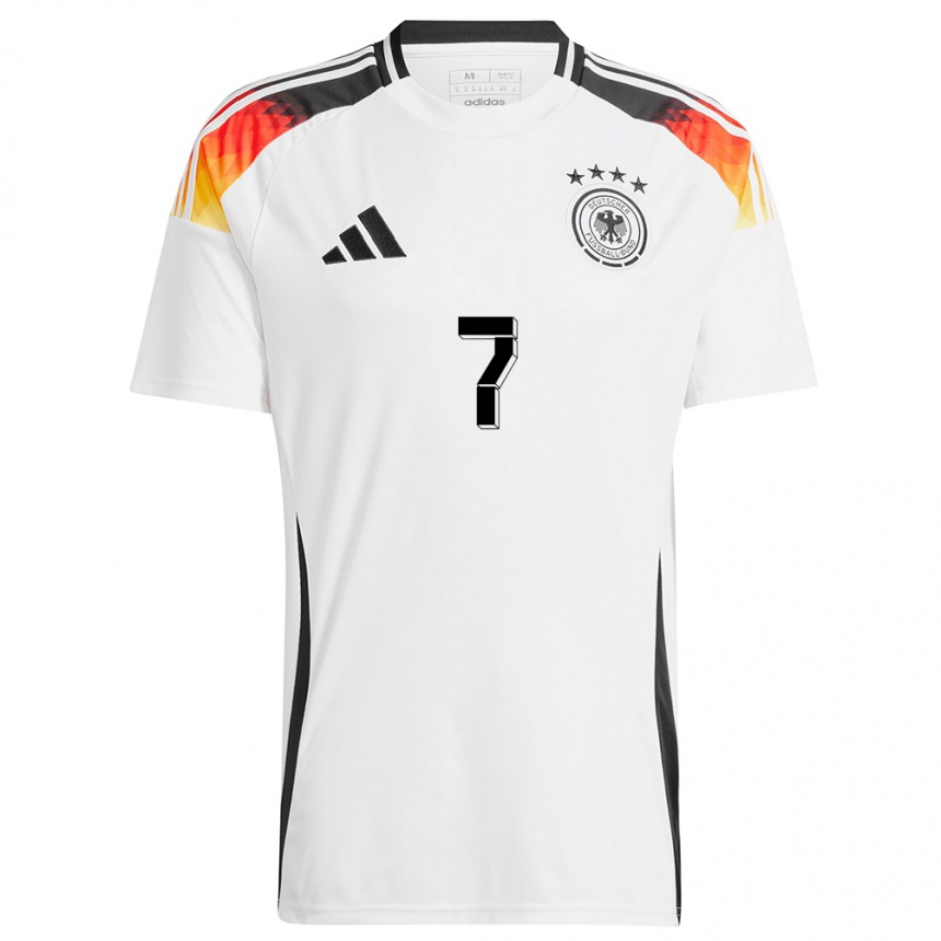 Niño Fútbol Camiseta Alemania Lea Schuller #7 Blanco 1ª Equipación 24-26 Perú