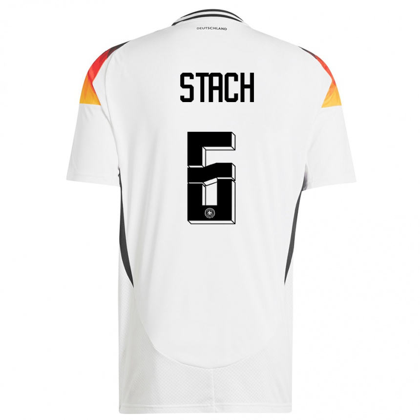 Niño Fútbol Camiseta Alemania Anton Stach #6 Blanco 1ª Equipación 24-26 Perú