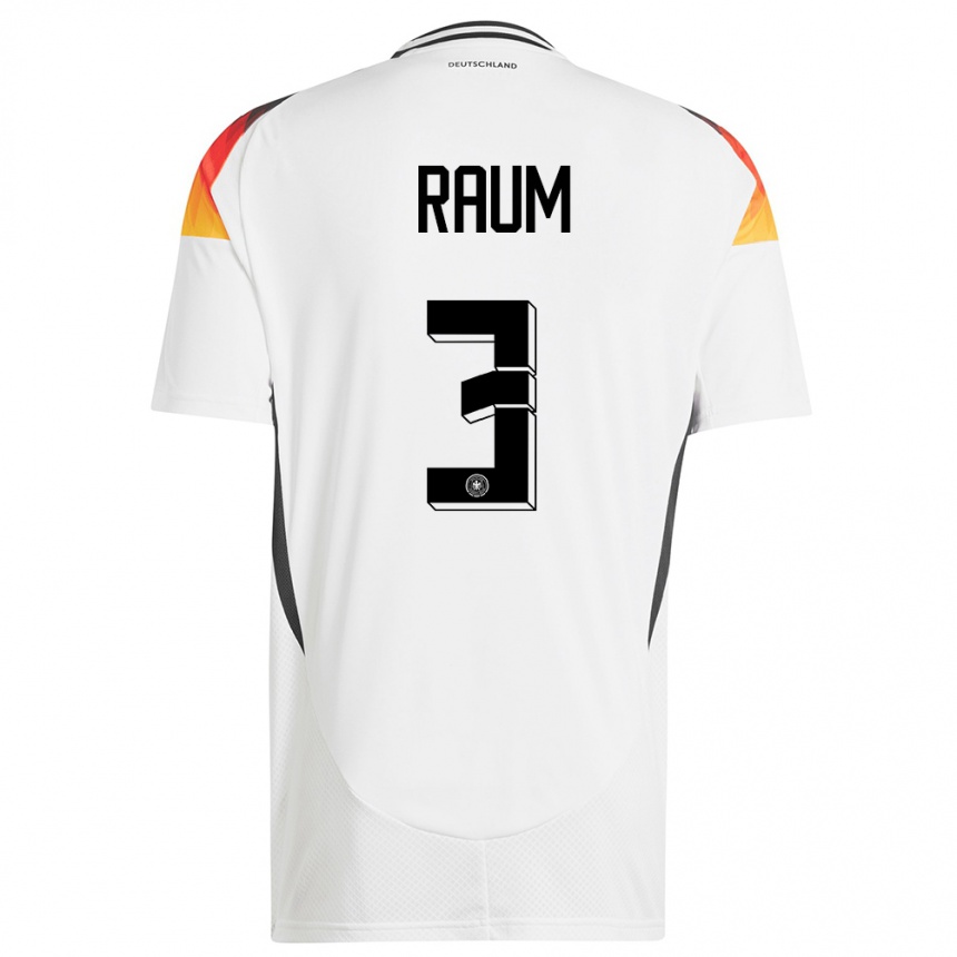 Niño Fútbol Camiseta Alemania David Raum #3 Blanco 1ª Equipación 24-26 Perú