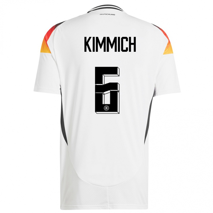 Niño Fútbol Camiseta Alemania Joshua Kimmich #6 Blanco 1ª Equipación 24-26 Perú