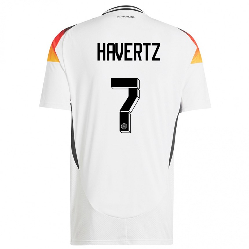 Niño Fútbol Camiseta Alemania Kai Havertz #7 Blanco 1ª Equipación 24-26 Perú