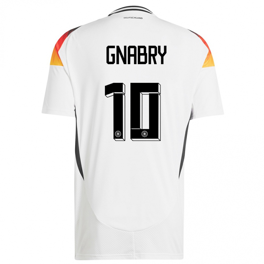 Niño Fútbol Camiseta Alemania Serge Gnabry #10 Blanco 1ª Equipación 24-26 Perú