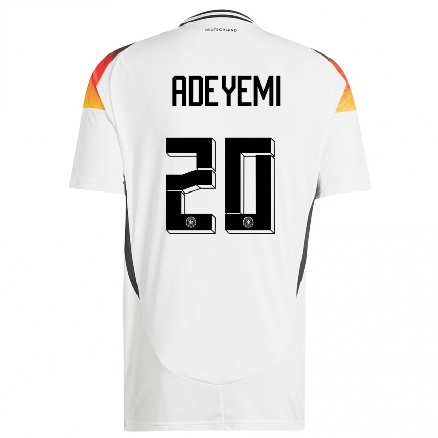 Niño Fútbol Camiseta Alemania Karim Adeyemi #20 Blanco 1ª Equipación 24-26 Perú