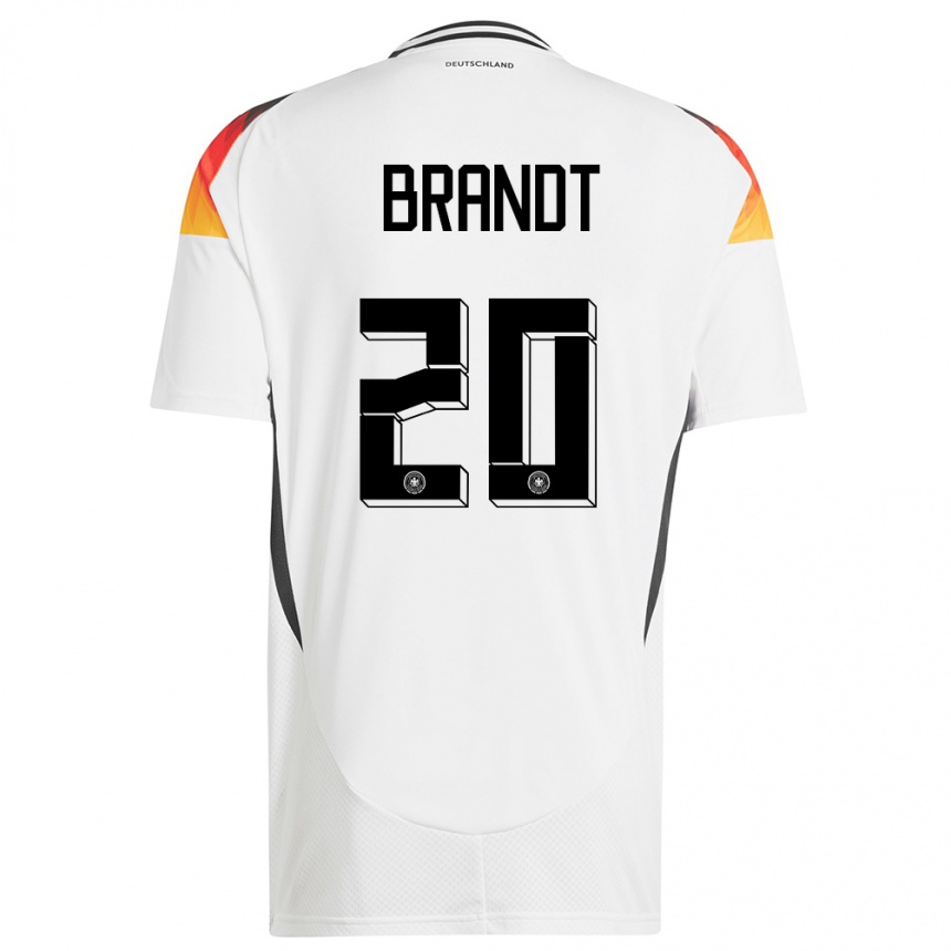 Niño Fútbol Camiseta Alemania Julian Brandt #20 Blanco 1ª Equipación 24-26 Perú