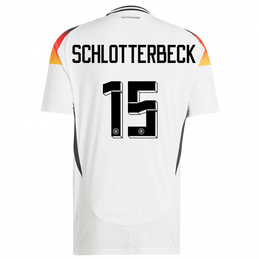 Niño Fútbol Camiseta Alemania Nico Schlotterbeck #15 Blanco 1ª Equipación 24-26 Perú