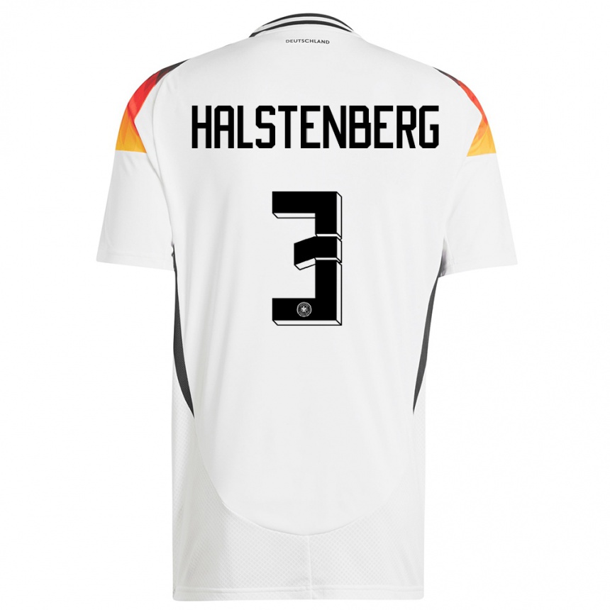 Niño Fútbol Camiseta Alemania Marcel Halstenberg #3 Blanco 1ª Equipación 24-26 Perú