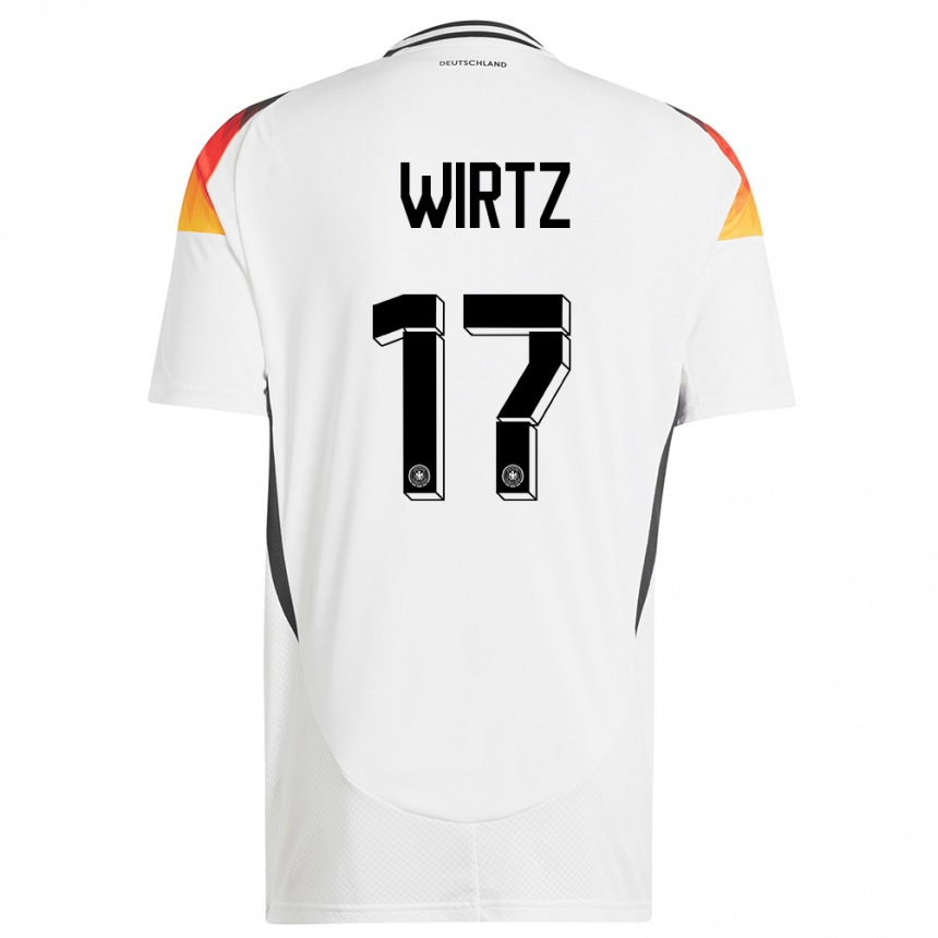 Niño Fútbol Camiseta Alemania Florian Wirtz #17 Blanco 1ª Equipación 24-26 Perú