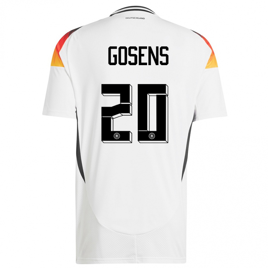 Niño Fútbol Camiseta Alemania Robin Gosens #20 Blanco 1ª Equipación 24-26 Perú