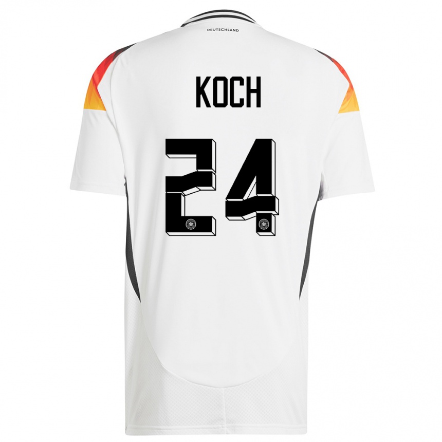 Niño Fútbol Camiseta Alemania Robin Koch #24 Blanco 1ª Equipación 24-26 Perú